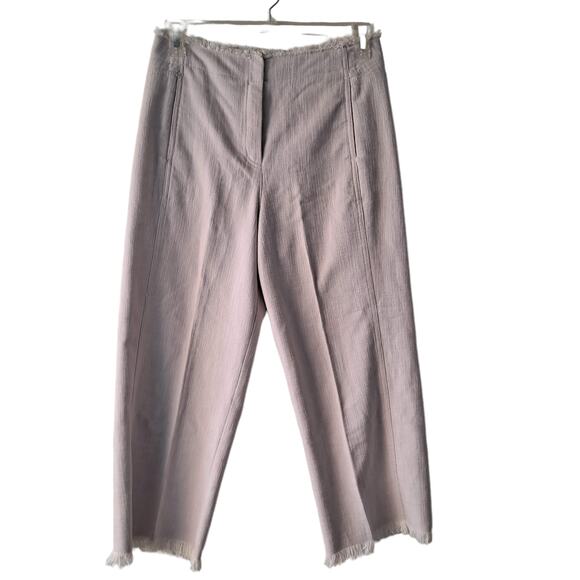 Rebecca Taylor Pink/ Mauve Frayed Waist and Hem, Wide Leg Pants - Size 6 - Picture 1 of 12